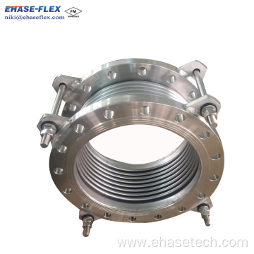 Flange connection corrugated flexible hose with couplings